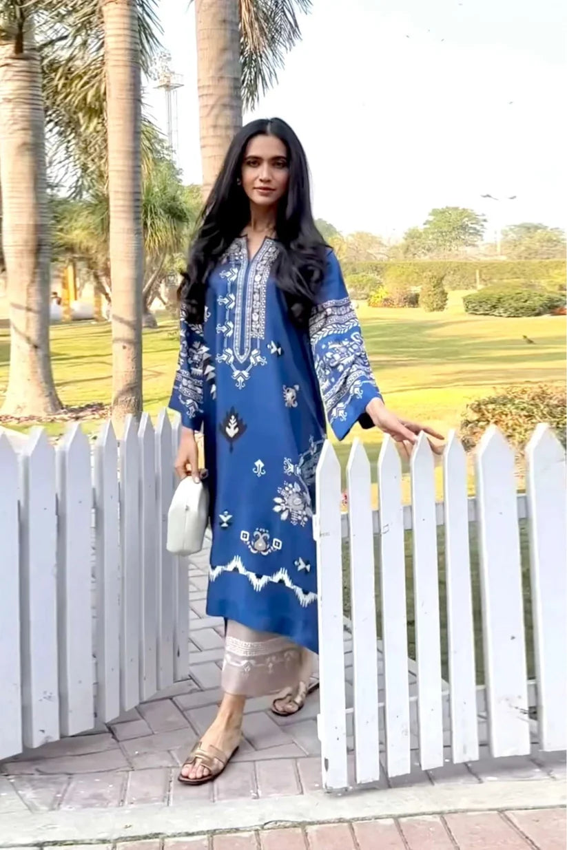 Indigo Ikat - Royal Blue Printed Co-ord Set