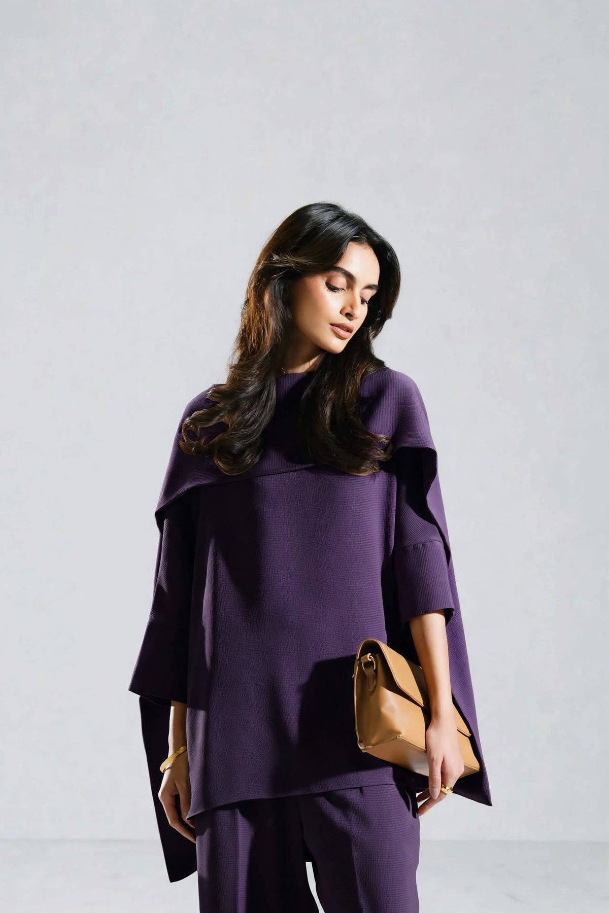 Luna Cape Draped Co-Ord Set - Effortless Luxury