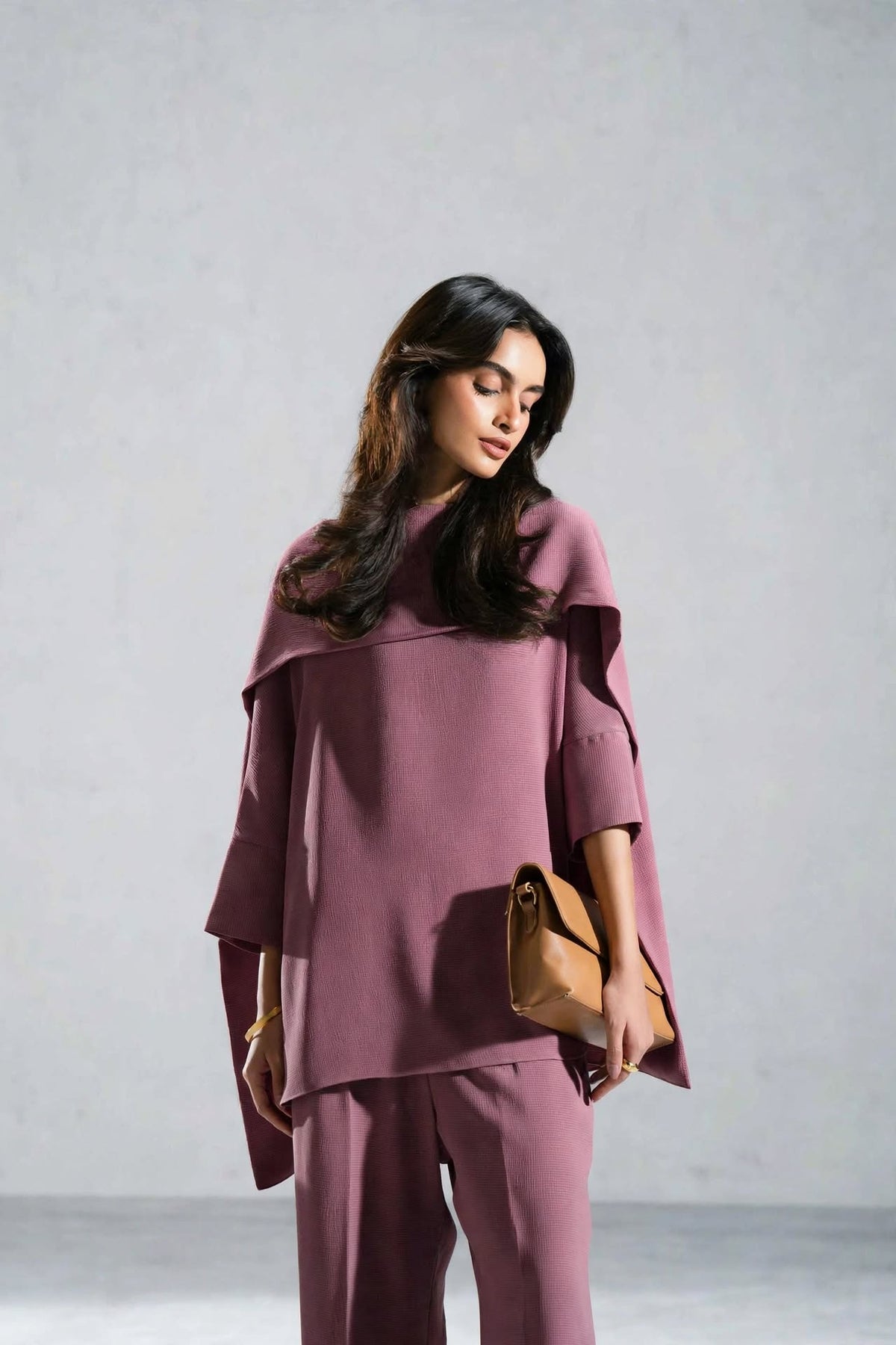 Luna Cape Draped Co-Ord Set - Effortless Luxury