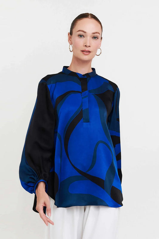 Cobalt Swirl Oversized Shirt