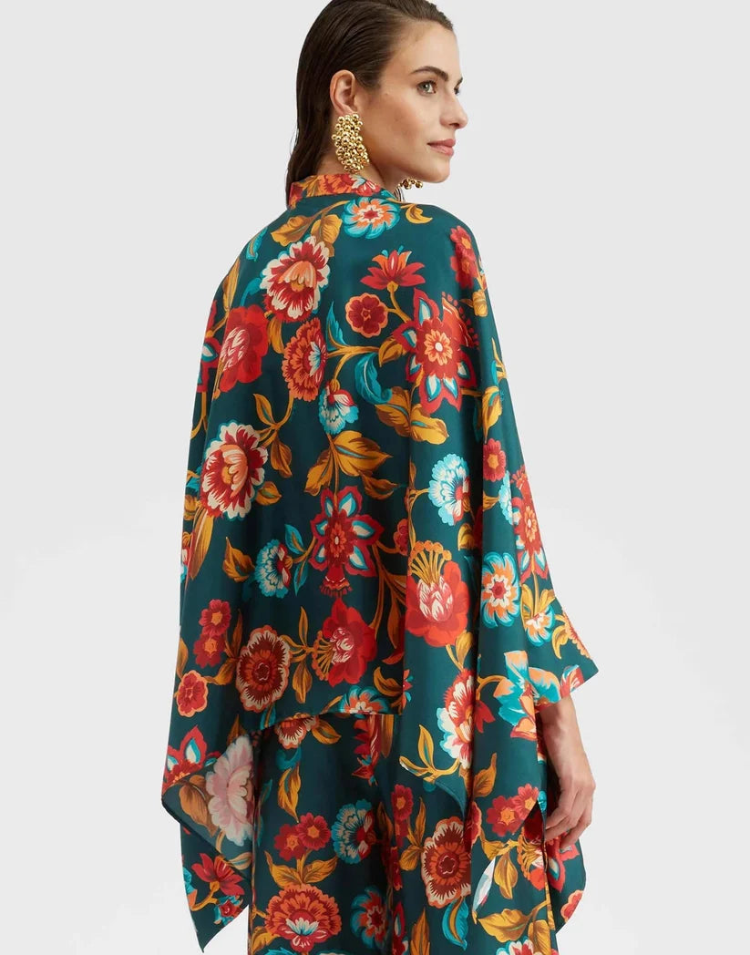 Teal Tropical Bloom Kaftan Co-ord Set