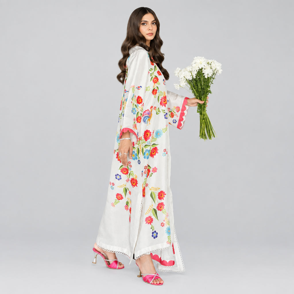 Floral Embroidered Scalloped Cords