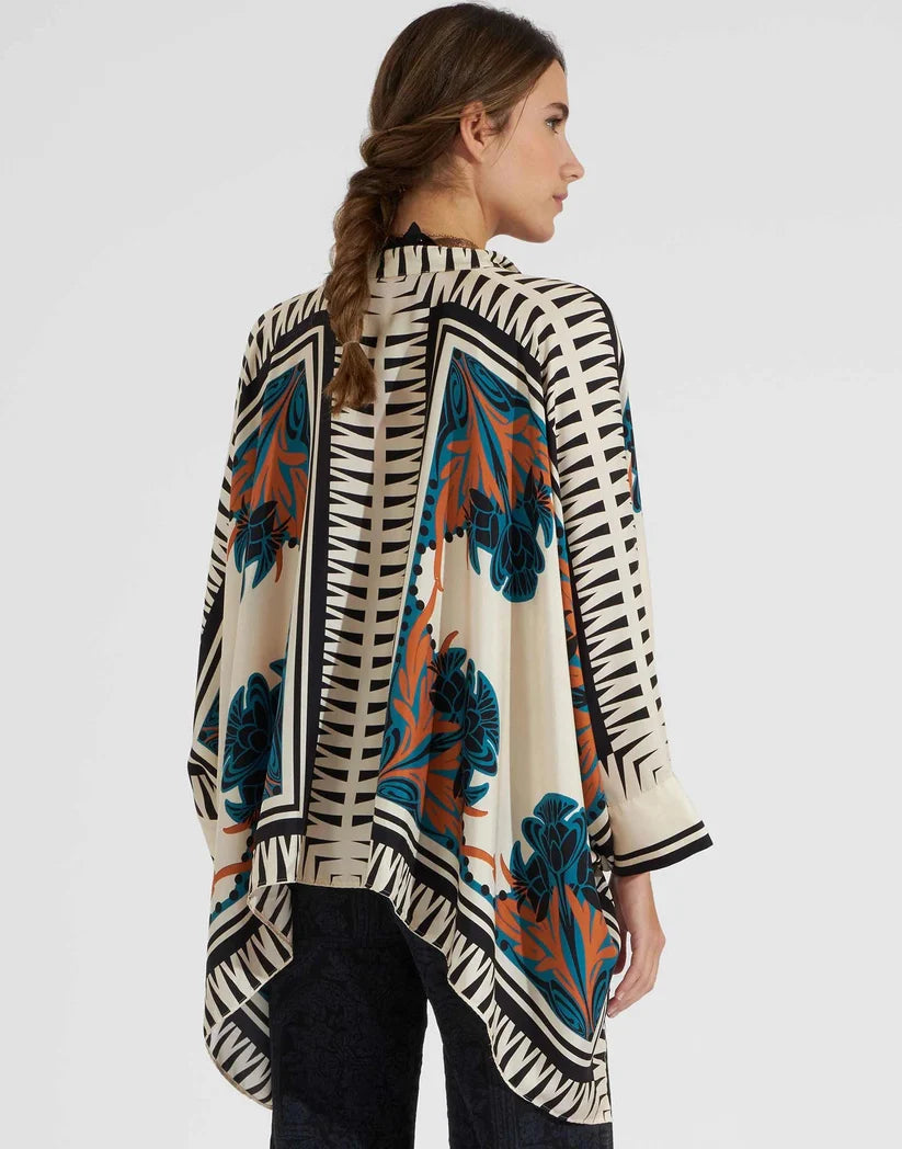Amalfi Boho - Ivory Printed Kaftan Co-ord Set