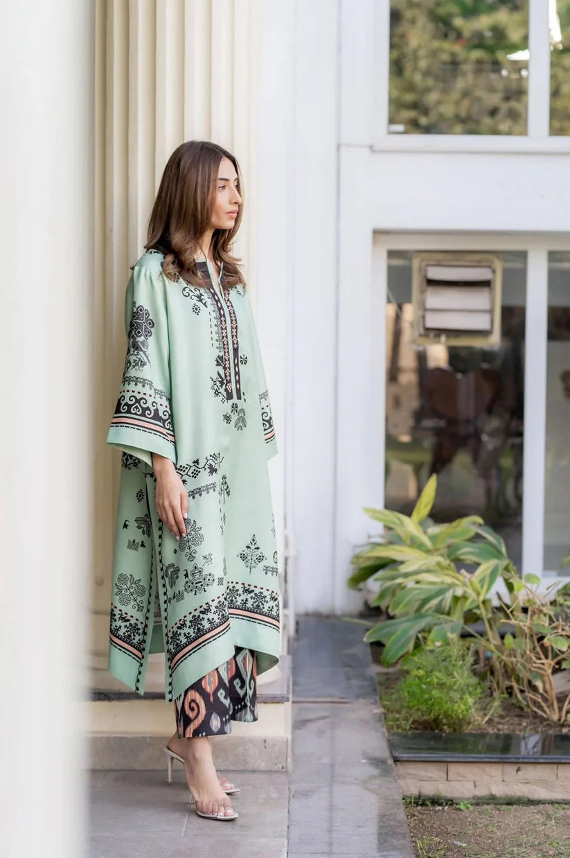 Mint Ikat Kurta Pant Co-ord Set