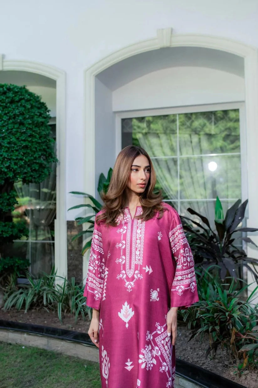 Blush Ikat - Berry Pink Printed Co-ord Set