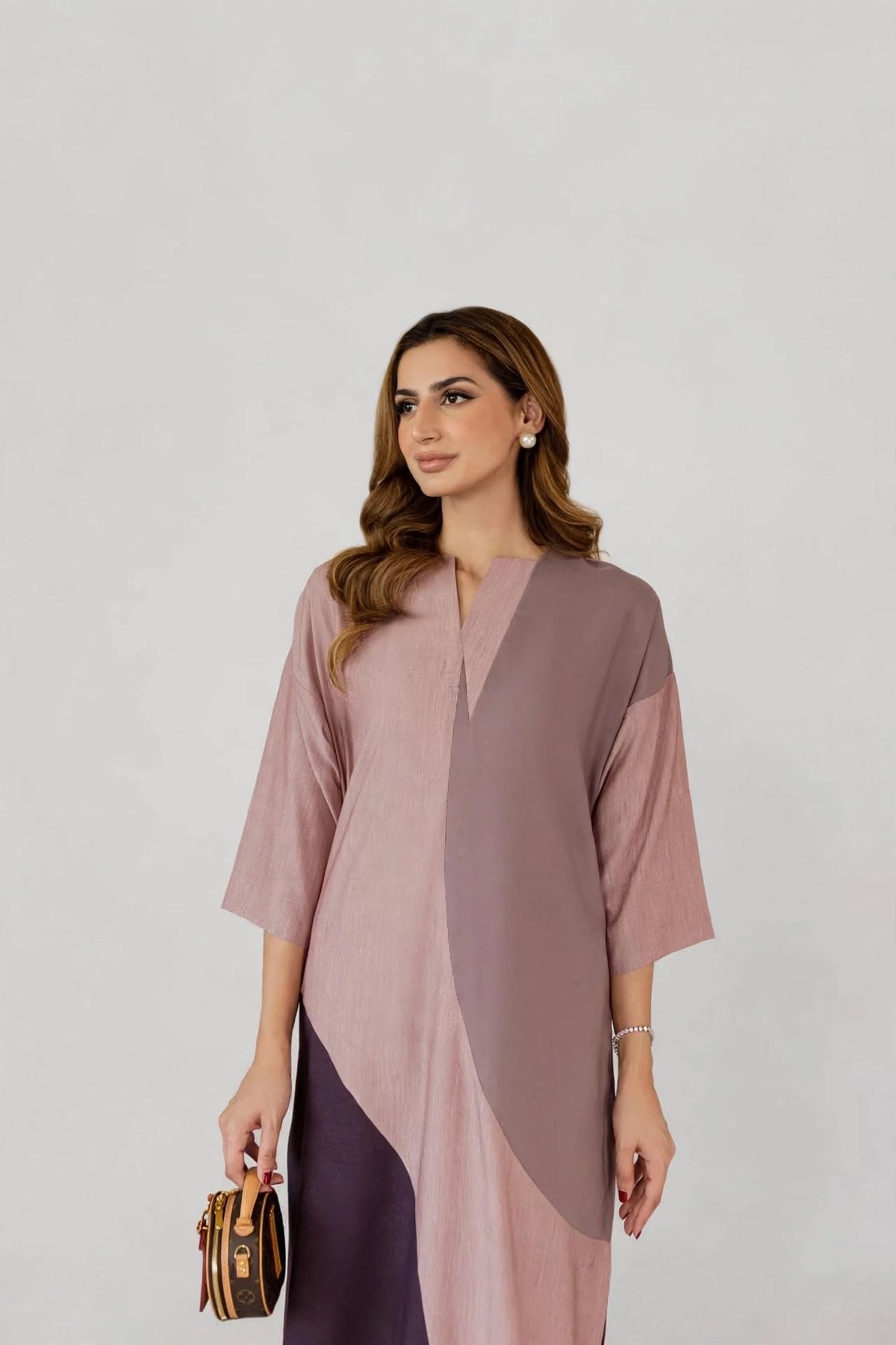 Mauve Color-Block  Co-ord Set
