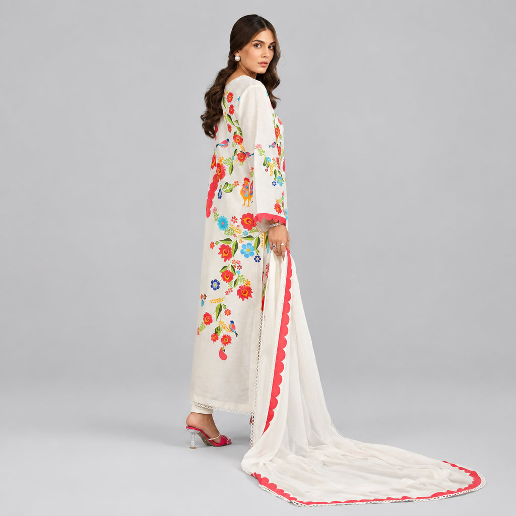 Floral Embroidered Scalloped Cords
