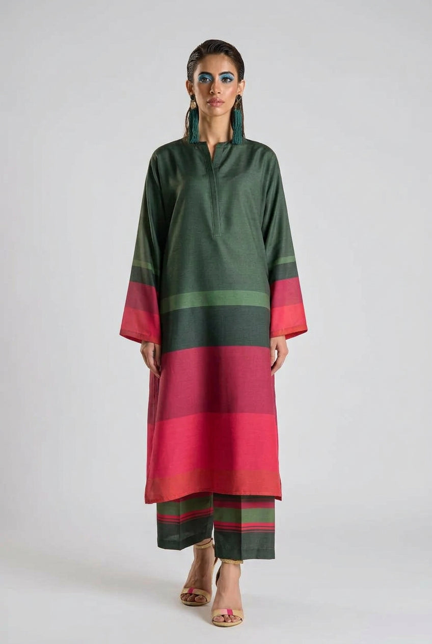 Forest Bloom - Color Block Kurta Co-ord Set