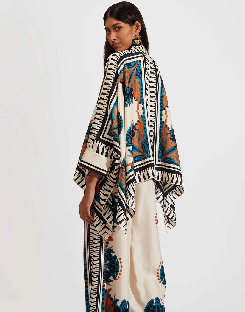 Amalfi Boho - Ivory Printed Kaftan Co-ord Set