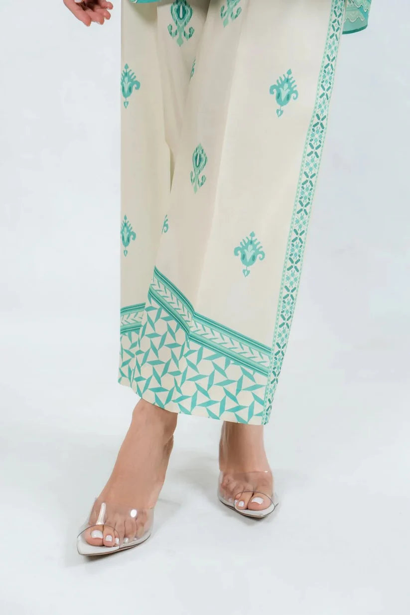 Aqua Palm Print Co-ord Set