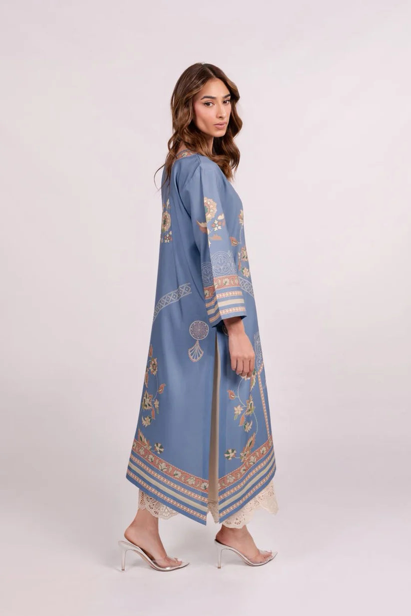 Powder Blue Vintage Medallion Printed Co-ord Set