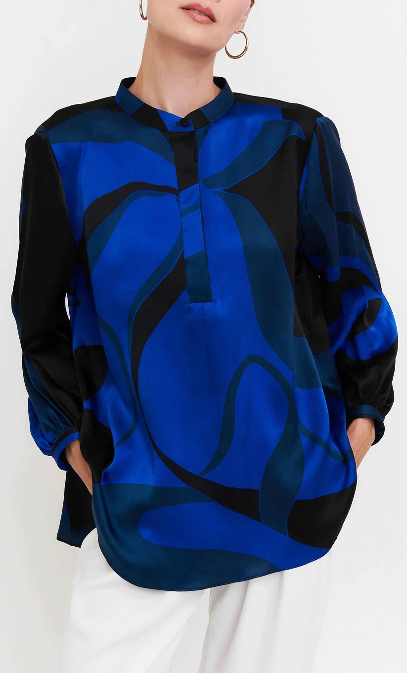 Cobalt Swirl Oversized Shirt