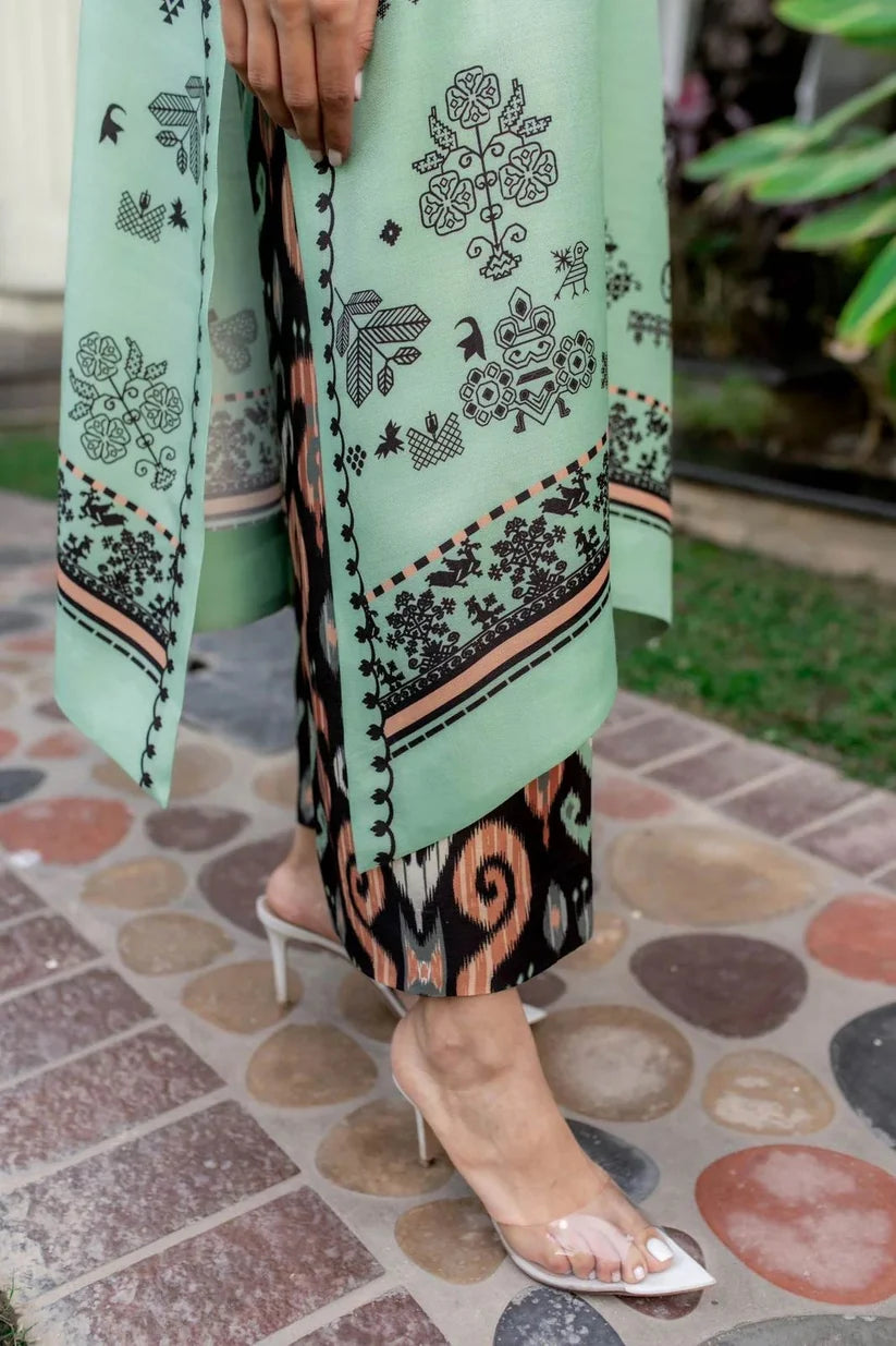 Mint Ikat Kurta Pant Co-ord Set