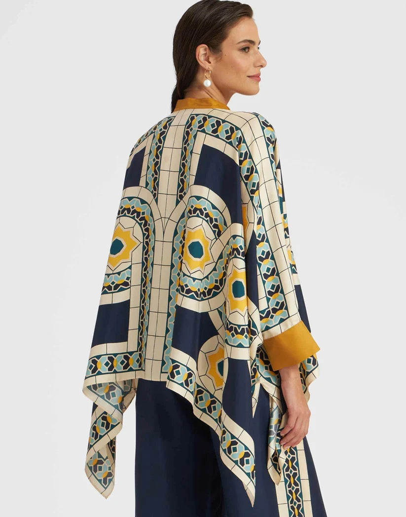 Mosaic Muse - Navy Blue 3-Piece Co-ord Set