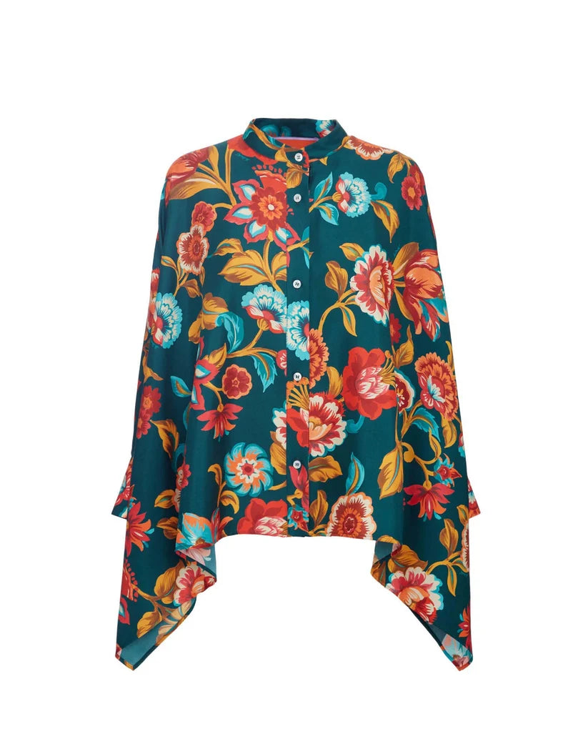 Teal Tropical Bloom Kaftan Co-ord Set