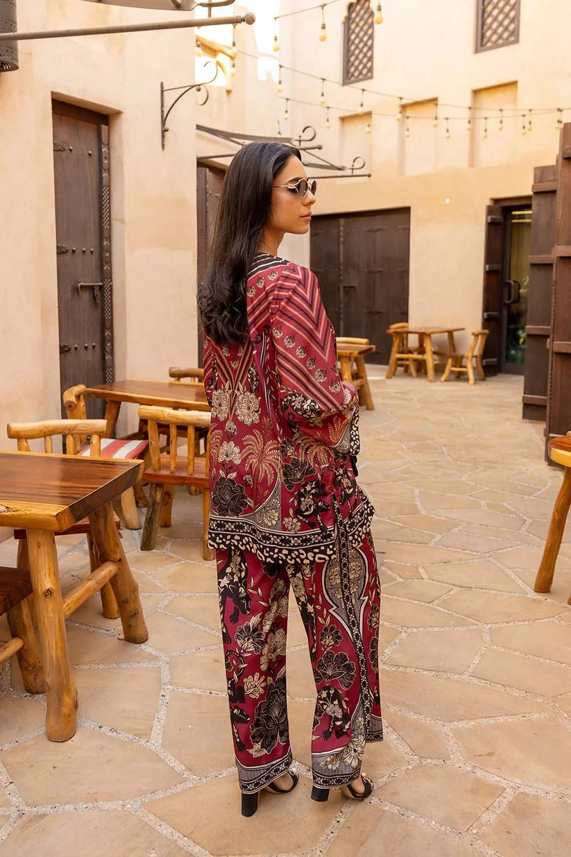 Rustic Burgundy - Vintage Floral Placement Co-ord Set