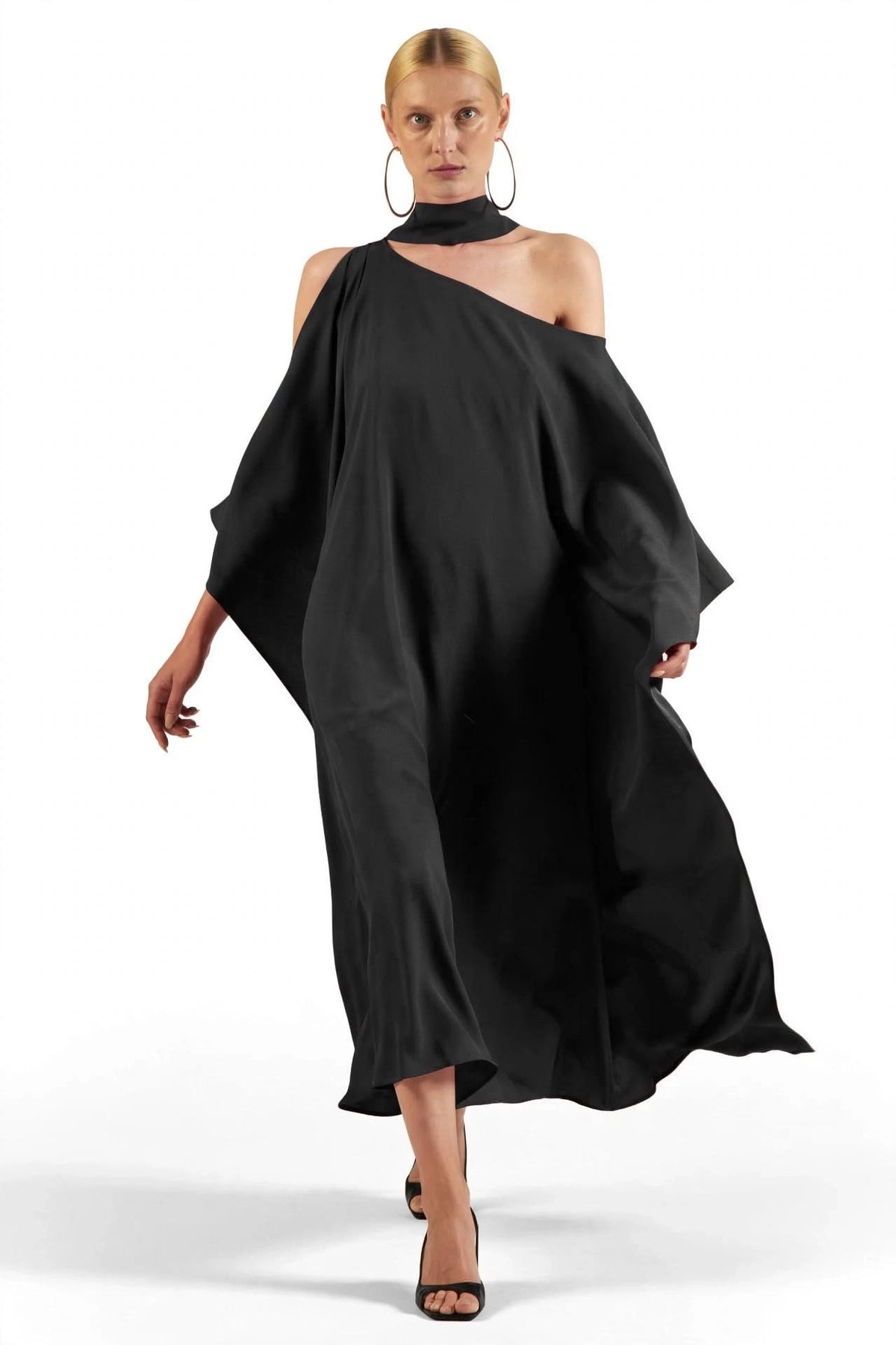 Draped Asymmetrical Kaftan Dress