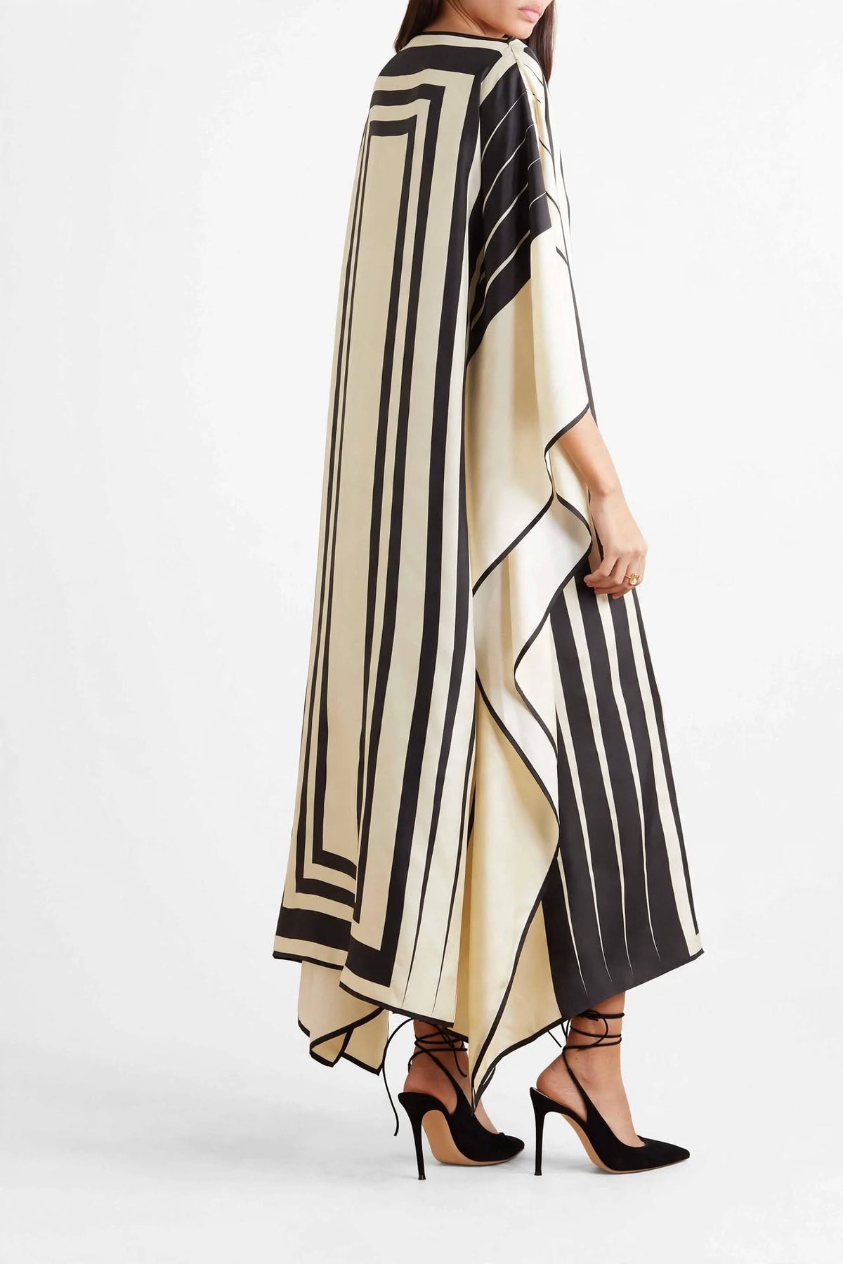 The Linear Kaftan Dress - Black & Ivory