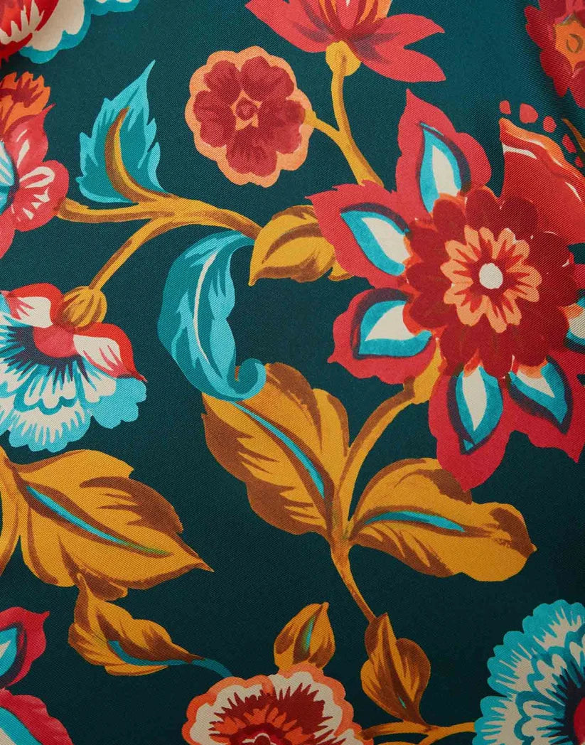 Teal Tropical Bloom Kaftan Co-ord Set