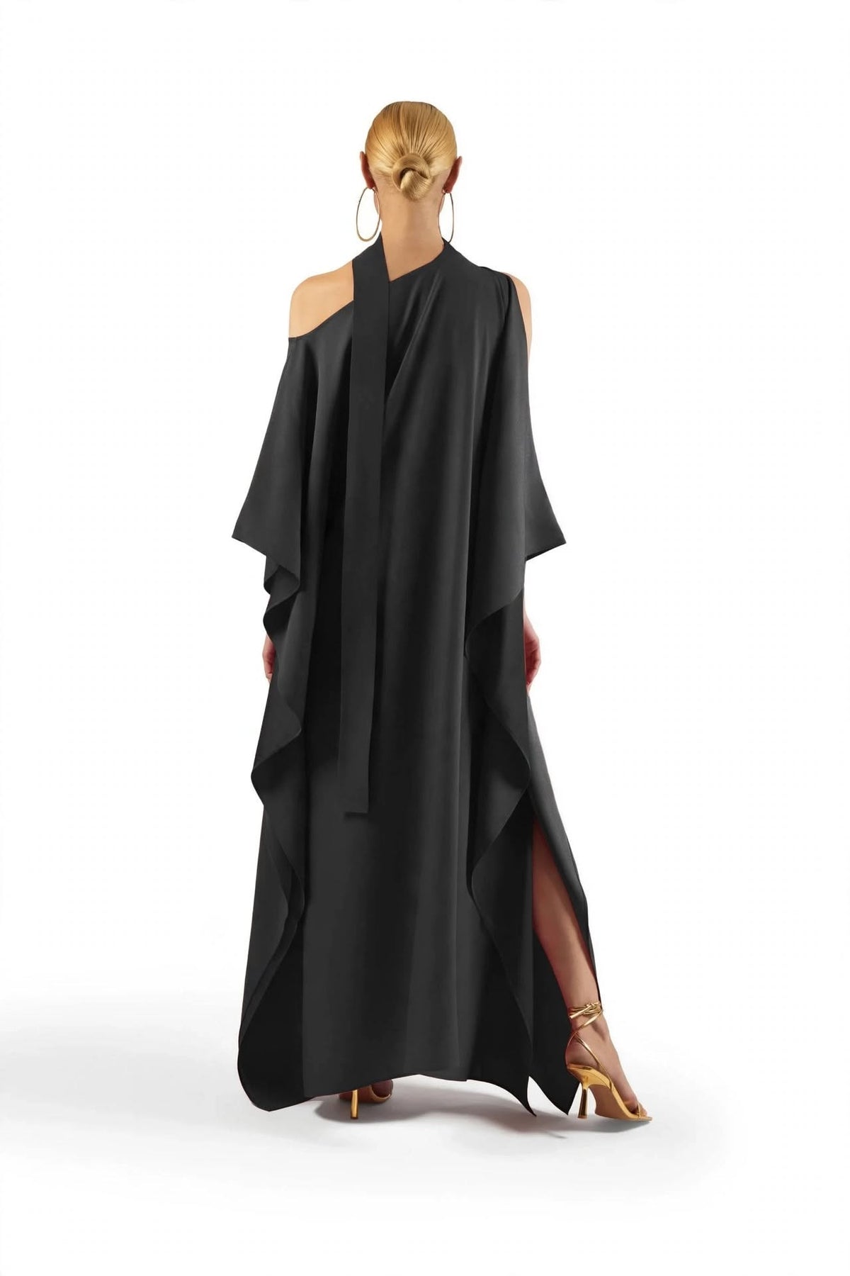 Draped Asymmetrical Kaftan Dress