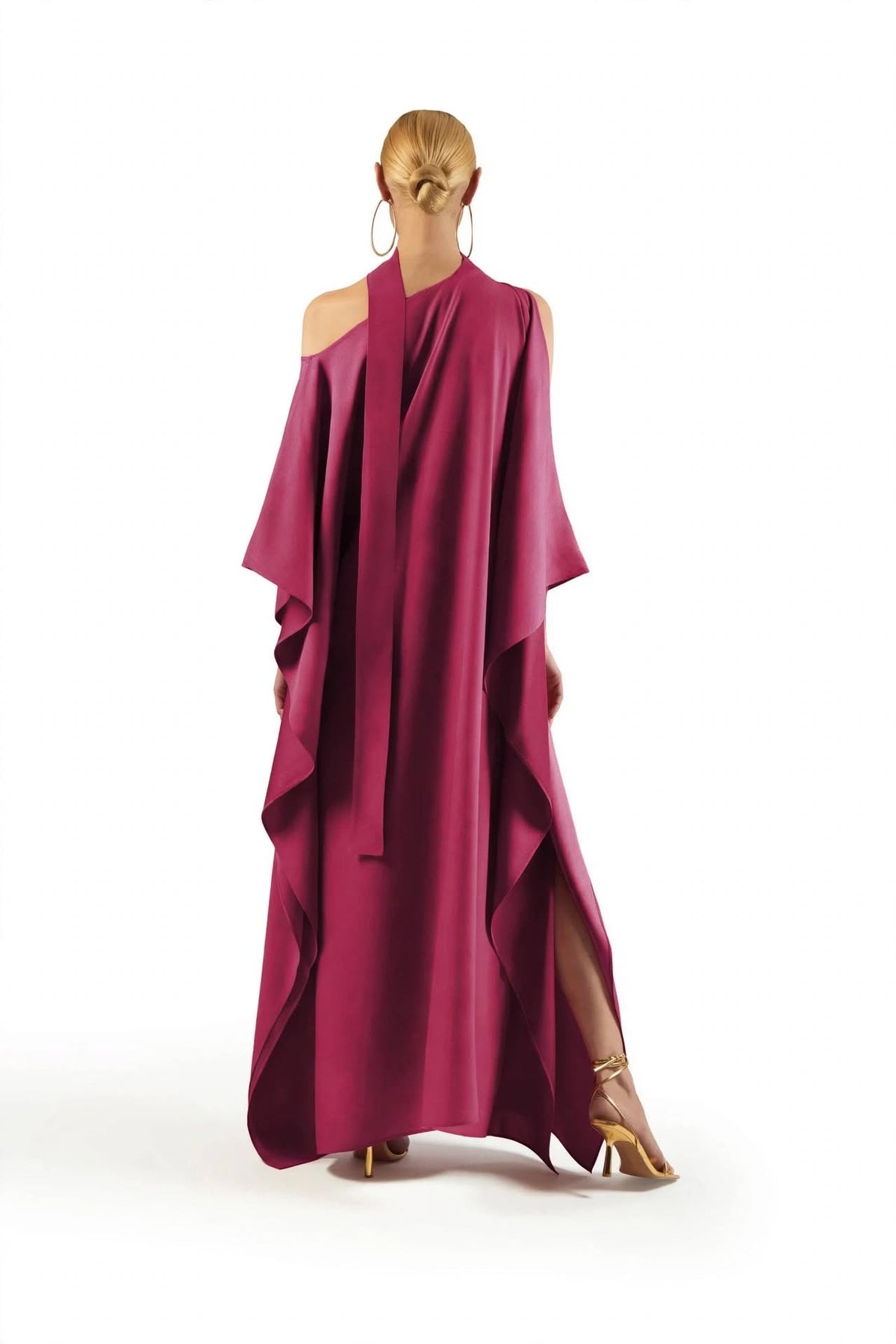Draped Asymmetrical Kaftan Dress