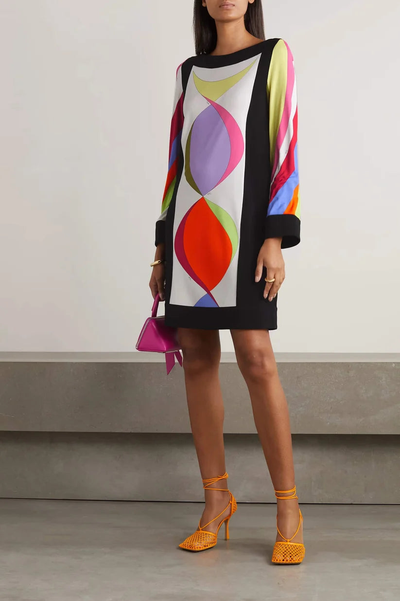 Pop Mod Color block Abstract Dress