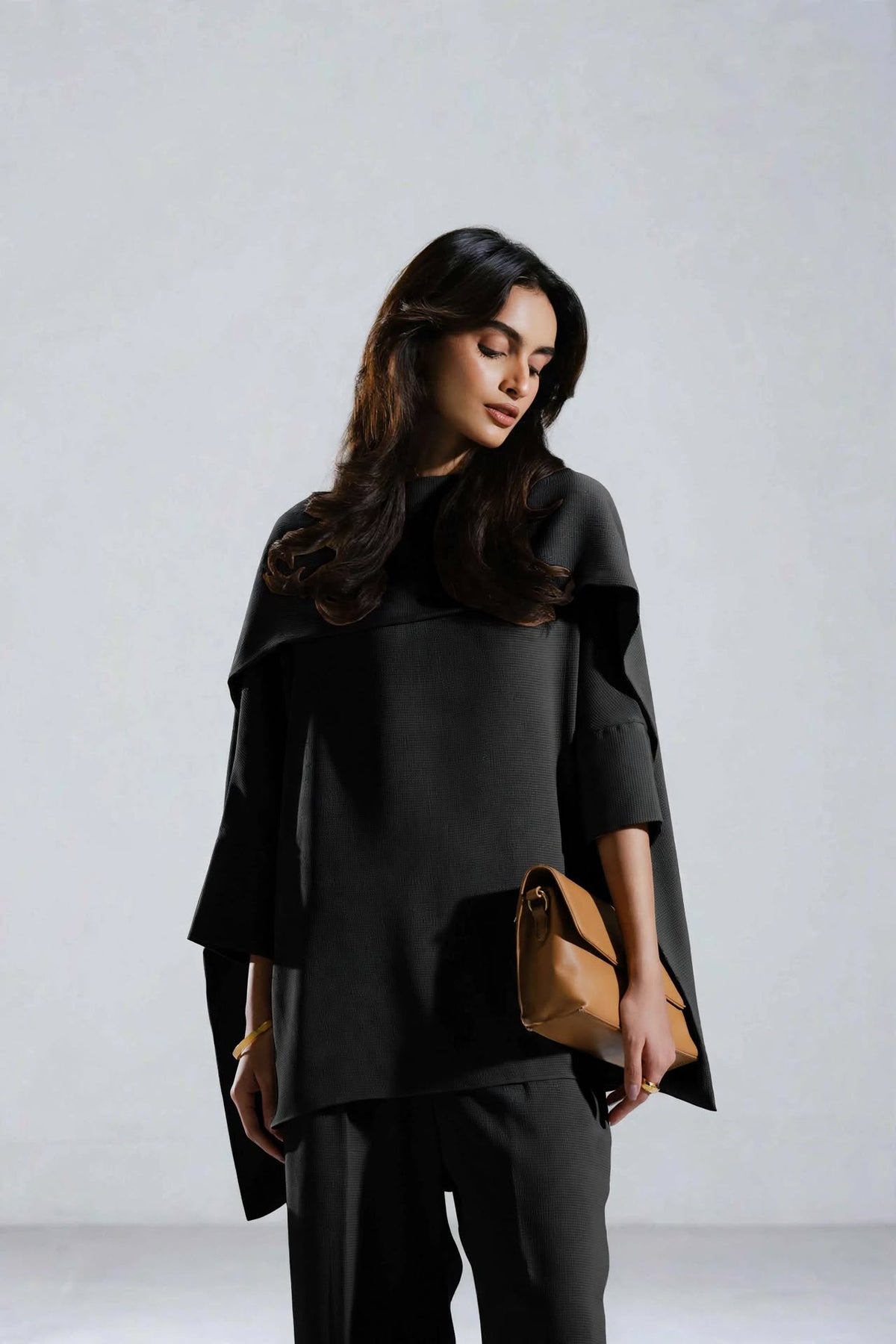 Luna Cape Draped Co-Ord Set - Effortless Luxury