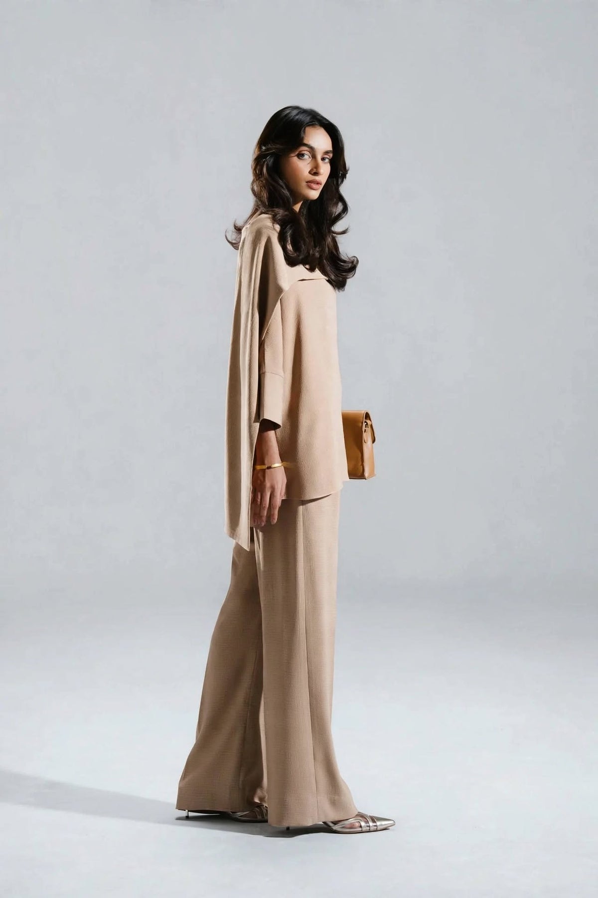 Luna Cape Draped Co-Ord Set - Effortless Luxury