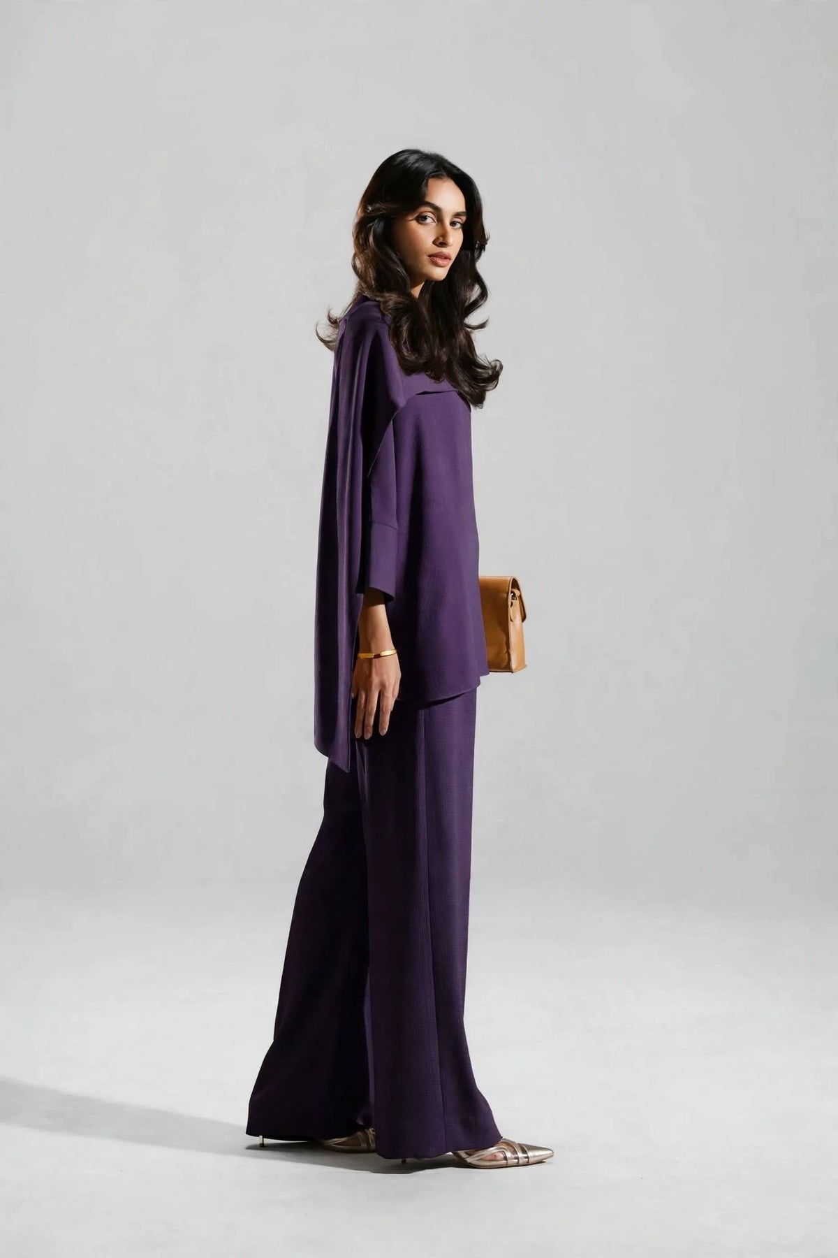 Luna Cape Draped Co-Ord Set - Effortless Luxury