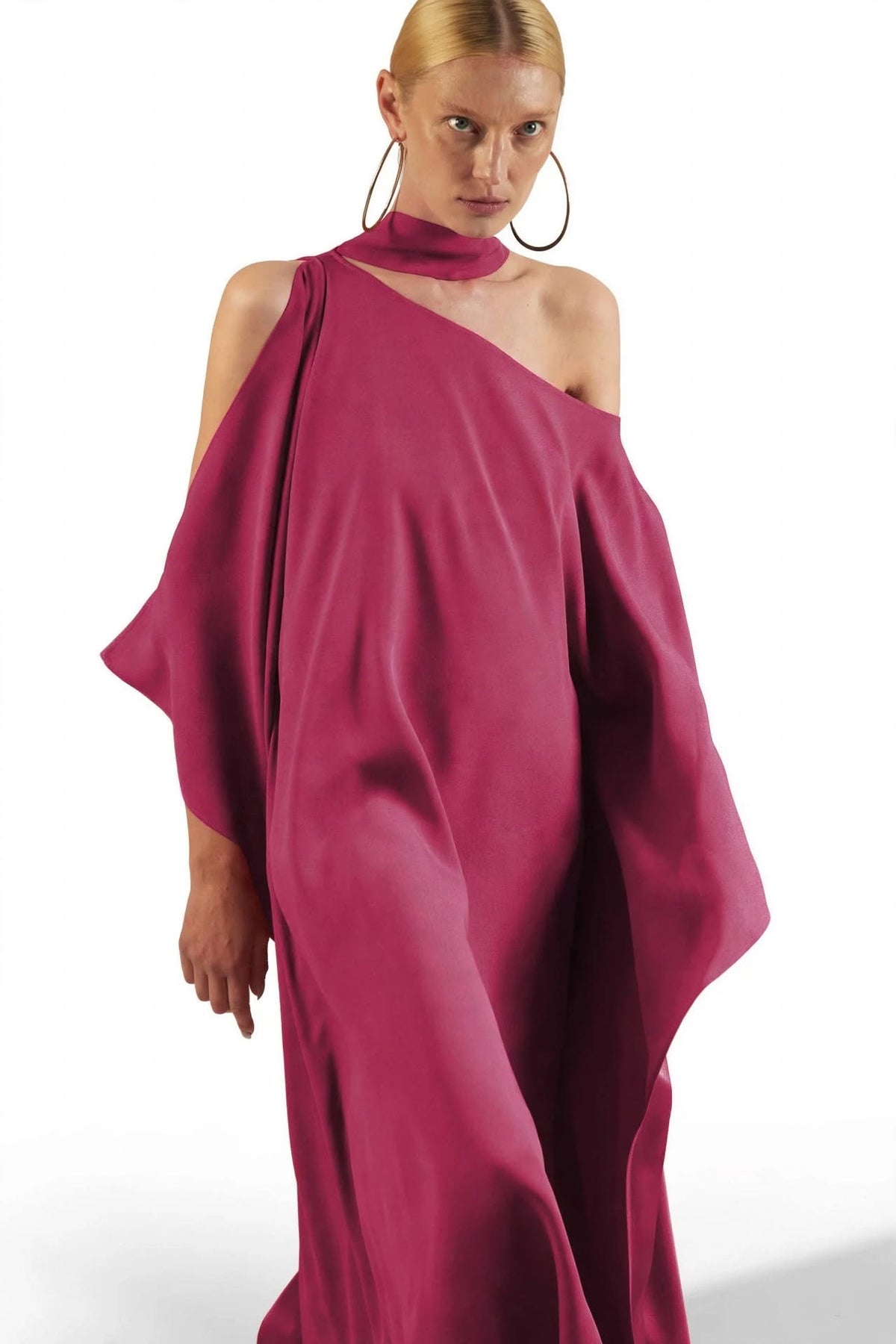 Draped Asymmetrical Kaftan Dress