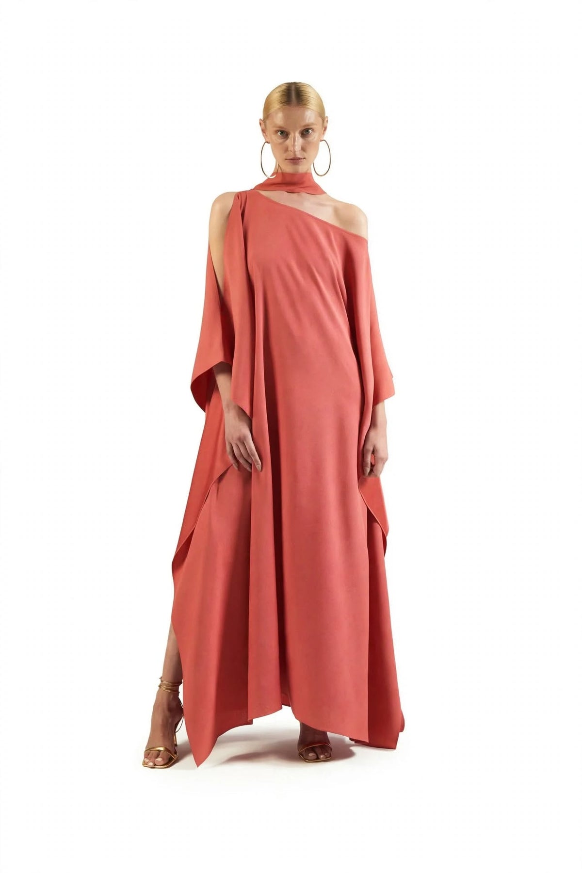 Draped Asymmetrical Kaftan Dress