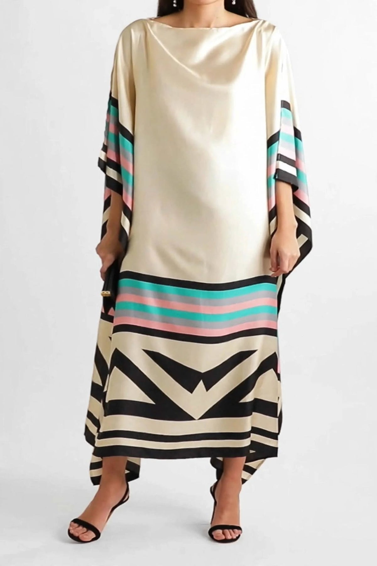 Riviera Resort Satin Kaftan Dress