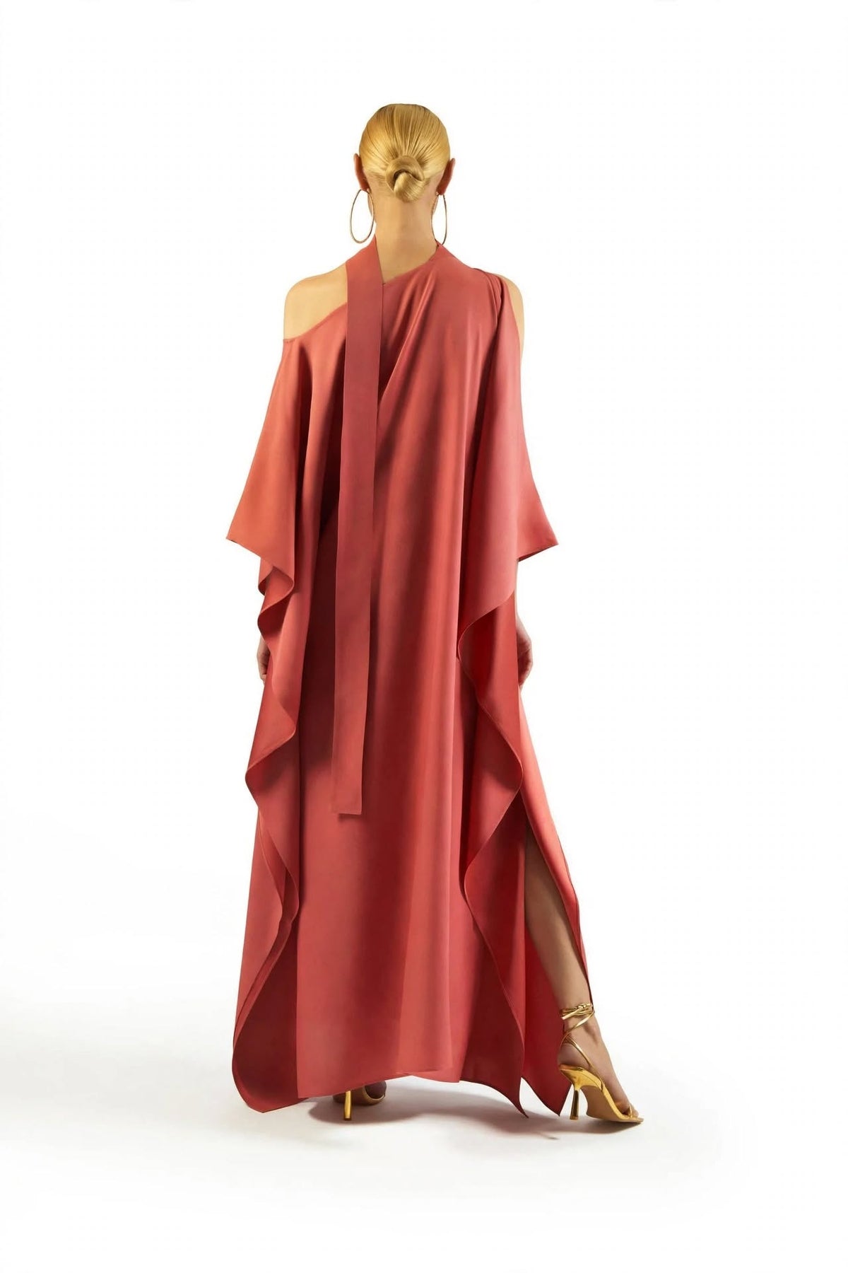Draped Asymmetrical Kaftan Dress