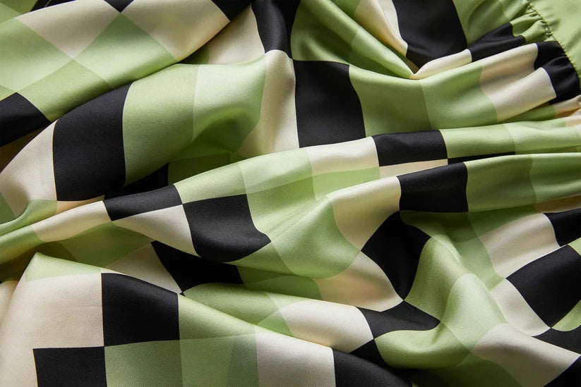 Matcha Check - Oversized Kaftan Dress