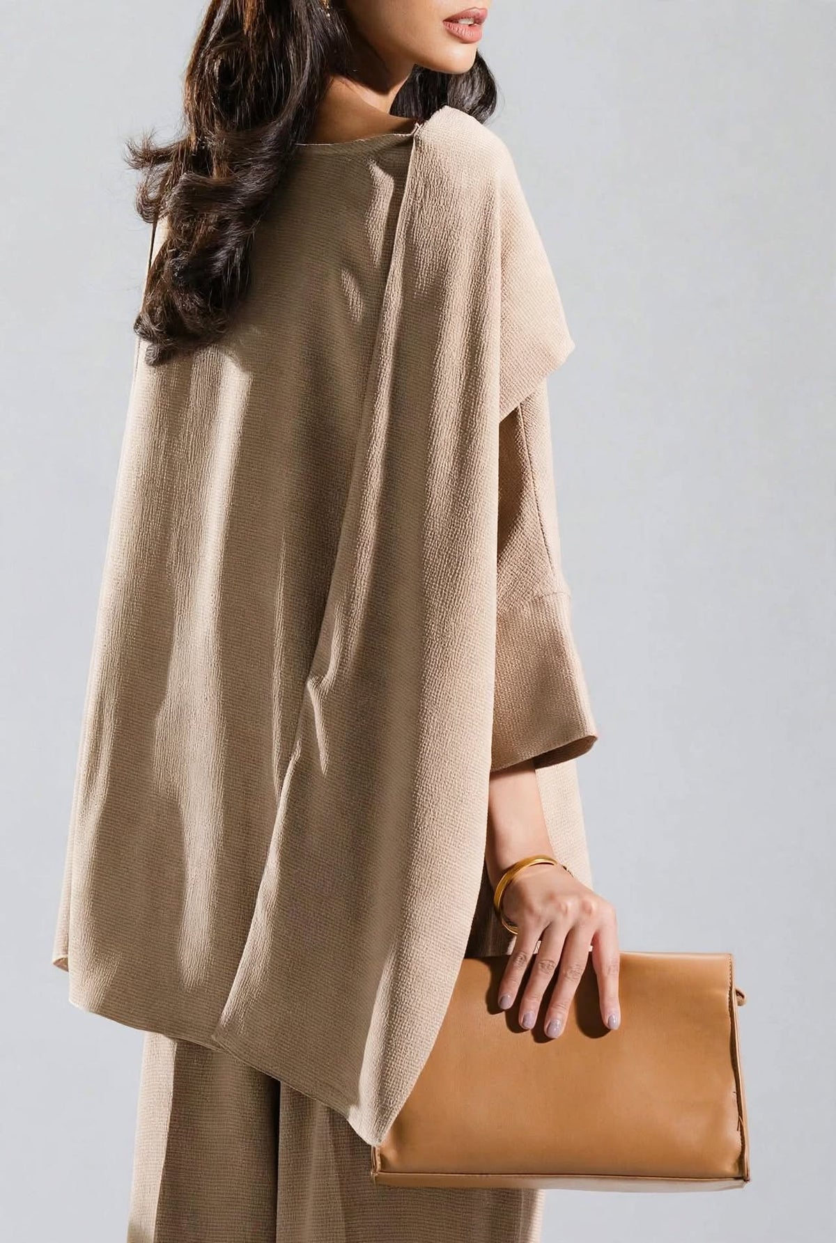 Luna Cape Draped Co-Ord Set - Effortless Luxury