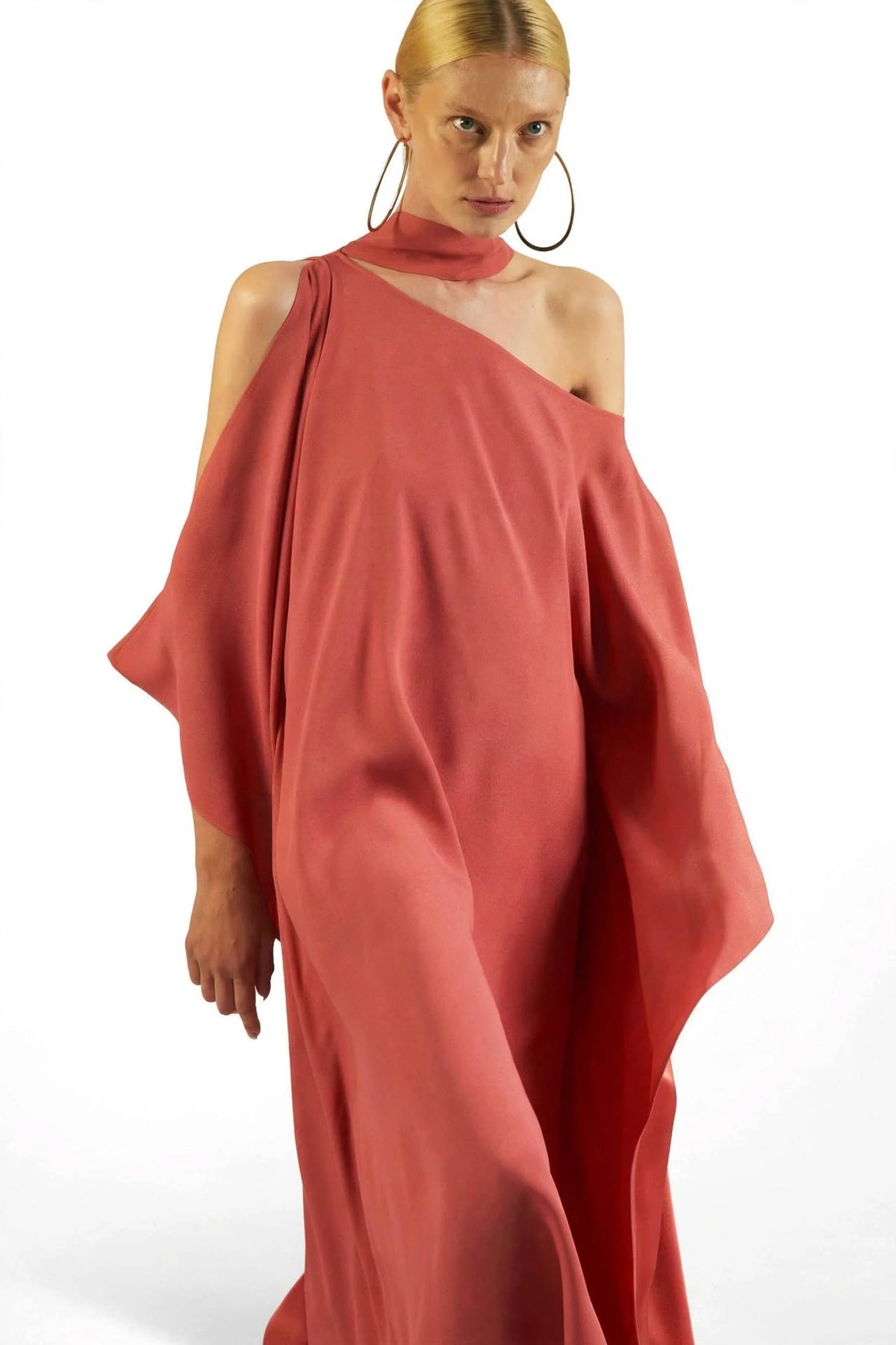 Draped Asymmetrical Kaftan Dress