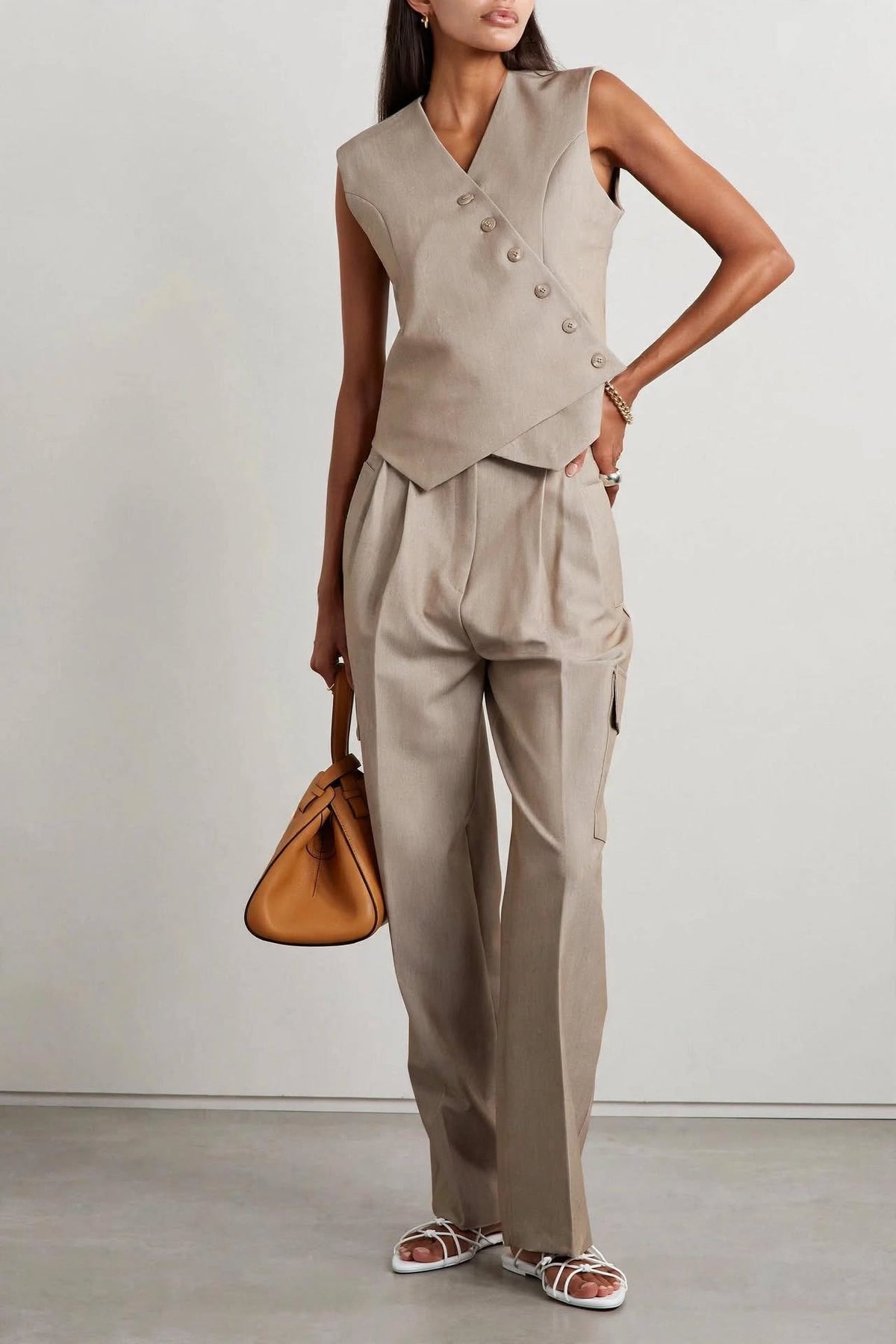 AURA Asymmetric Vest & Wide-Leg Cargo Co-ord Set