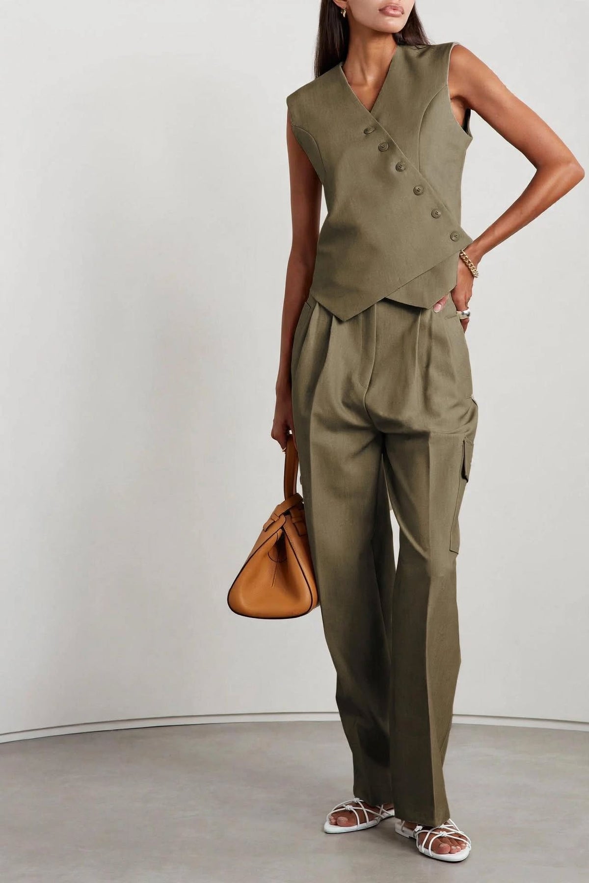 AURA Asymmetric Vest & Wide-Leg Cargo Co-ord Set