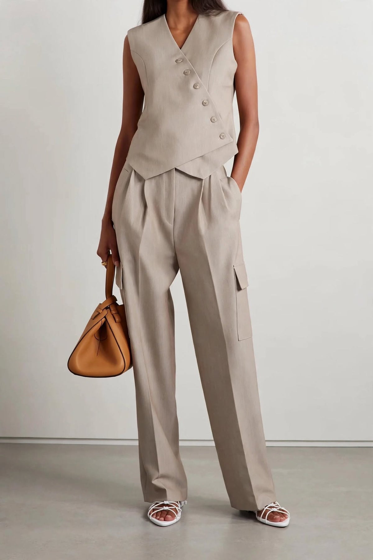 AURA Asymmetric Vest & Wide-Leg Cargo Co-ord Set