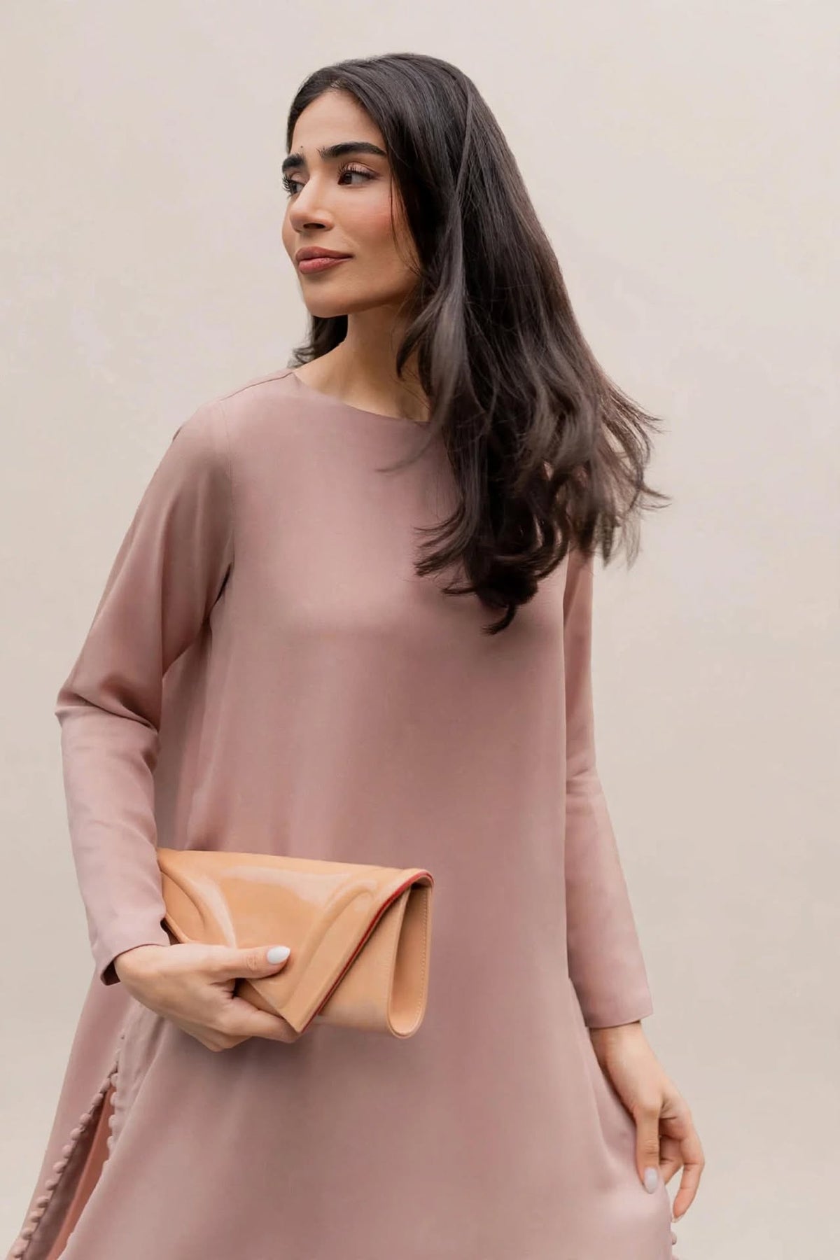 Nude Blush Potli Button Co-ord Set